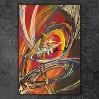 sans titre 
 2020-016. Acrylique et encre à alcool sur bois. 22 x 32 cm. 
2020 – Dominique Vial