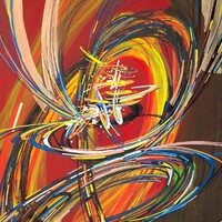 sans titre 
 2020-016. Acrylique et encre à alcool sur bois. 22 x 32 cm. 
2020 – Dominique Vial