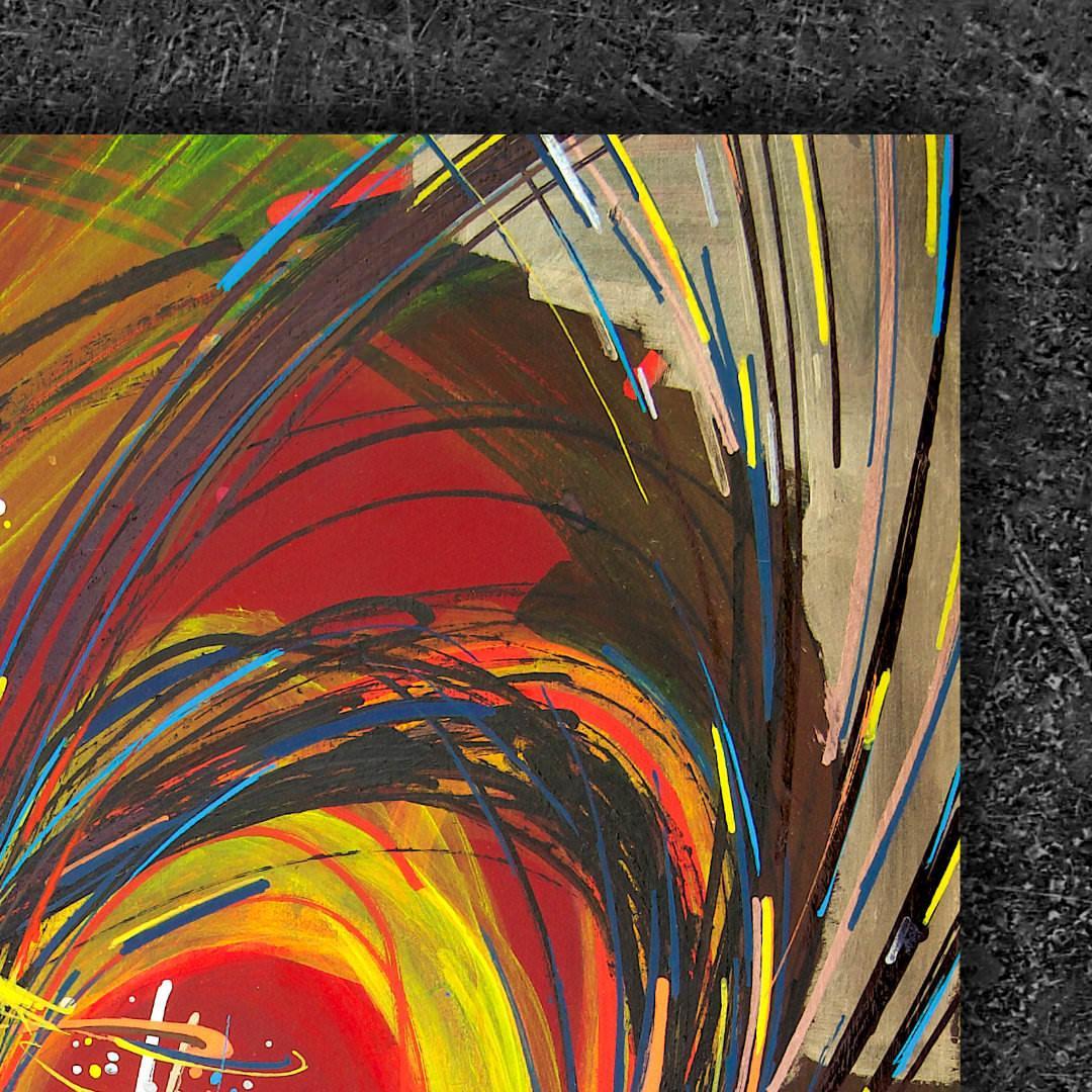 sans titre 
 2020-016. Acrylique et encre à alcool sur bois. 22 x 32 cm. 
2020 – Dominique Vial