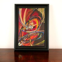 sans titre 
 2020-016. Acrylique et encre à alcool sur bois. 22 x 32 cm. 
2020 – Dominique Vial