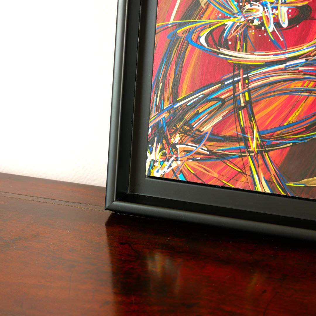 sans titre 
 2020-016. Acrylique et encre à alcool sur bois. 22 x 32 cm. 
2020 – Dominique Vial