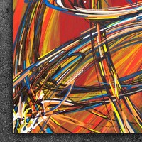 sans titre 
 2020-016. Acrylique et encre à alcool sur bois. 22 x 32 cm. 
2020 – Dominique Vial