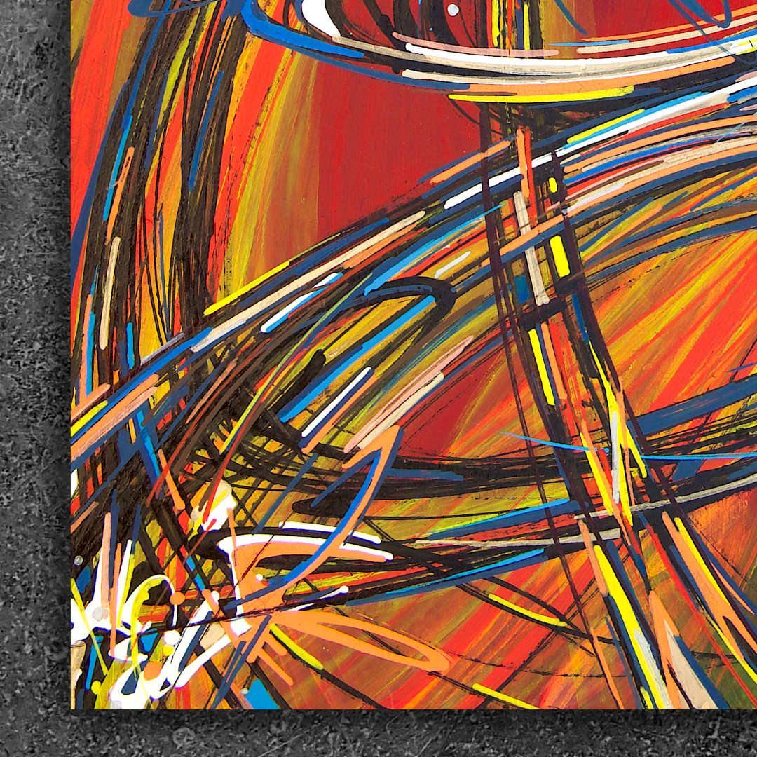 sans titre 
 2020-016. Acrylique et encre à alcool sur bois. 22 x 32 cm. 
2020 – Dominique Vial