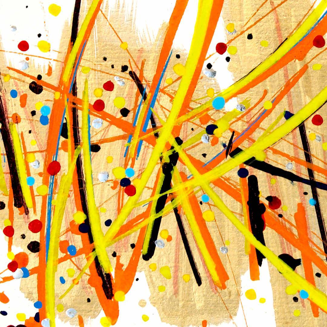 sans titre 
 2020-017. Acrylique et encres à alcool sur bois. 10 x 10 cm. 
2020 – Dominique Vial