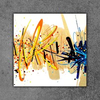 sans titre 
 2020-017. Acrylique et encres à alcool sur bois. 10 x 10 cm. 
2020 – Dominique Vial