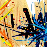 sans titre 
 2020-017. Acrylique et encres à alcool sur bois. 10 x 10 cm. 
2020 – Dominique Vial