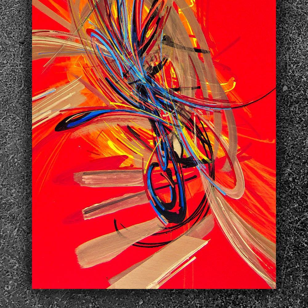 sans titre 
 2020-019. Acrylique et encres à alcool sur bois. 22 x 62 cm. 
2020 – Dominique Vial