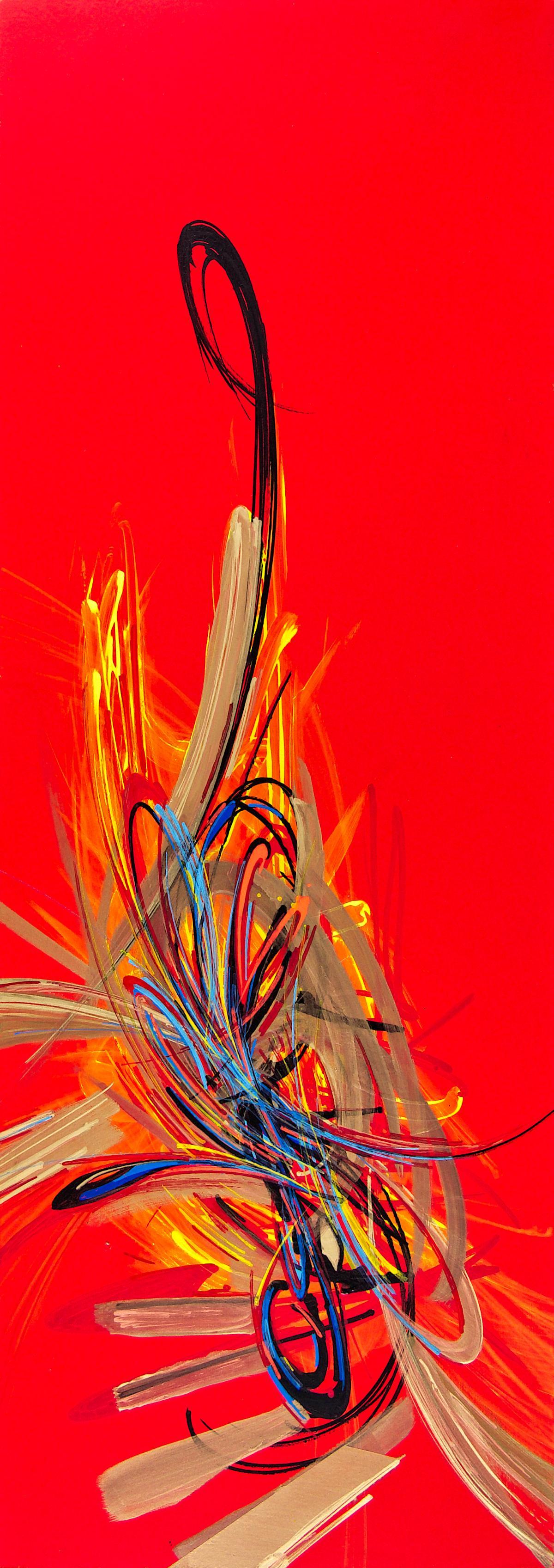 sans titre 
 2020-019. Acrylique et encres à alcool sur bois. 22 x 62 cm. 
2020 – Dominique Vial
