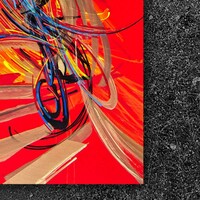 sans titre 
 2020-019. Acrylique et encres à alcool sur bois. 22 x 62 cm. 
2020 – Dominique Vial