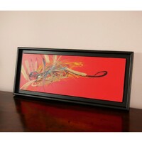 sans titre 
 2020-019. Acrylique et encres à alcool sur bois. 22 x 62 cm. 
2020 – Dominique Vial