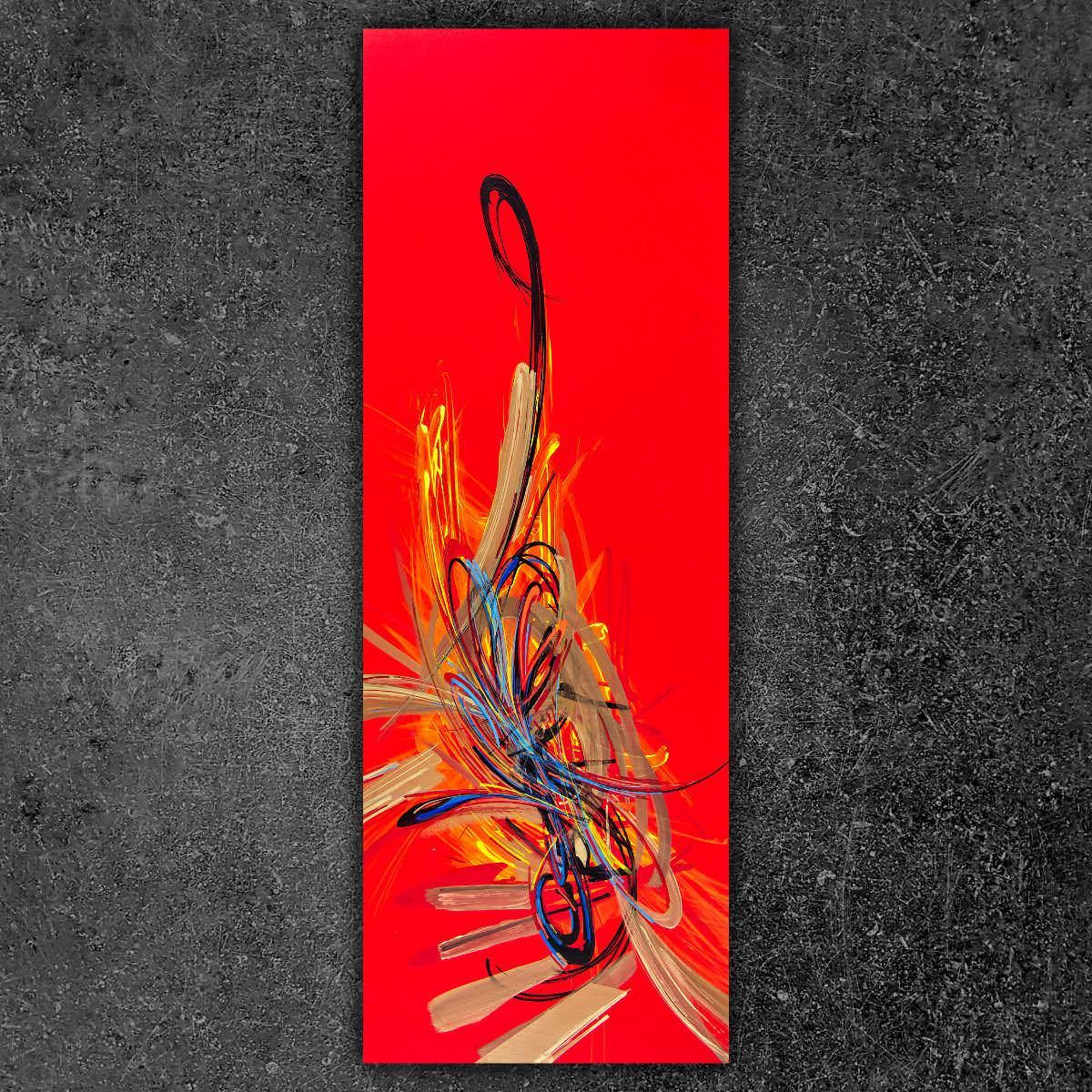 sans titre 
 2020-019. Acrylique et encres à alcool sur bois. 22 x 62 cm. 
2020 – Dominique Vial