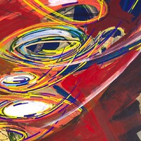 sans titre 
 2020-021. Acrylique et encres à alcool sur bois. 40 x 40 cm. 
2020 – Dominique Vial