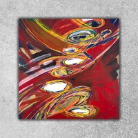 sans titre 
 2020-021. Acrylique et encres à alcool sur bois. 40 x 40 cm. 
2020 – Dominique Vial