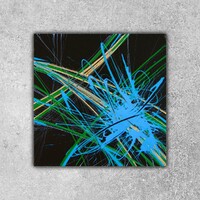 sans titre 
 2020-022. Acrylique et encres à alcool sur bois. 10 x 10 cm. 
2020 – Dominique Vial