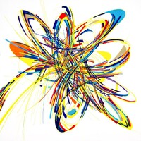 sans titre 
 2020-023. Acrylique et encres à alcool sur bois. 20 x 20 cm. 
2020 – Dominique Vial