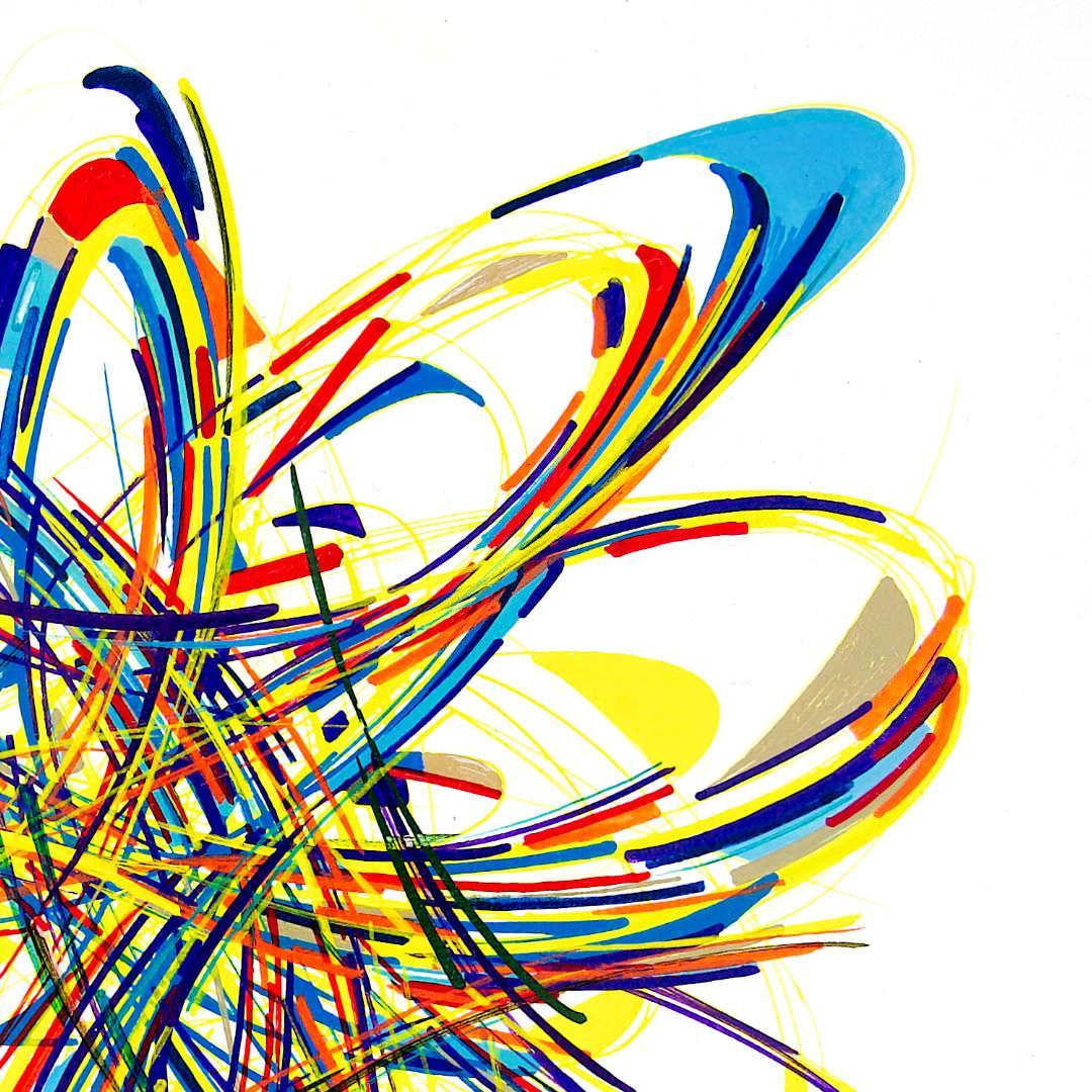 sans titre 
 2020-023. Acrylique et encres à alcool sur bois. 20 x 20 cm. 
2020 – Dominique Vial