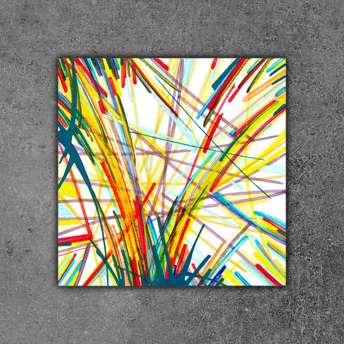 sans titre 
 2020-024. Acrylique et encres à alcool sur bois. 10 x 10 cm. 
2020 – Dominique Vial