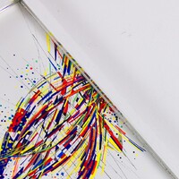 sans titre 
 2020-025. Acrylique, encres à alcool et encre pigmentée sur bois. 32 x 22 cm. 
2020 – Dominique Vial