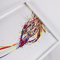 sans titre 
 2020-025. Acrylique, encres à alcool et encre pigmentée sur bois. 32 x 22 cm. 
2020 – Dominique Vial