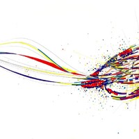 sans titre 
 2020-025. Acrylique, encres à alcool et encre pigmentée sur bois. 32 x 22 cm. 
2020 – Dominique Vial