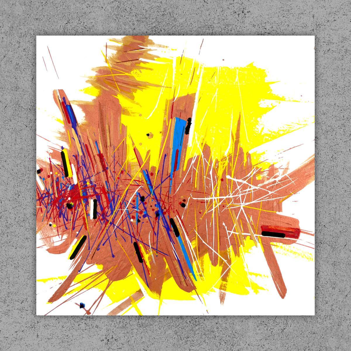 sans titre 
 2020-028. Acrylique, encres à alcool et émulsion vynilique sur bois. 20 x 20 cm. 
2020 – Dominique Vial