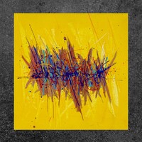 sans titre 
 2020-030. Acrylique, encres à alcool, émulsion vinylique sur bois. 20 x 20 cm. 
2020 – Dominique Vial