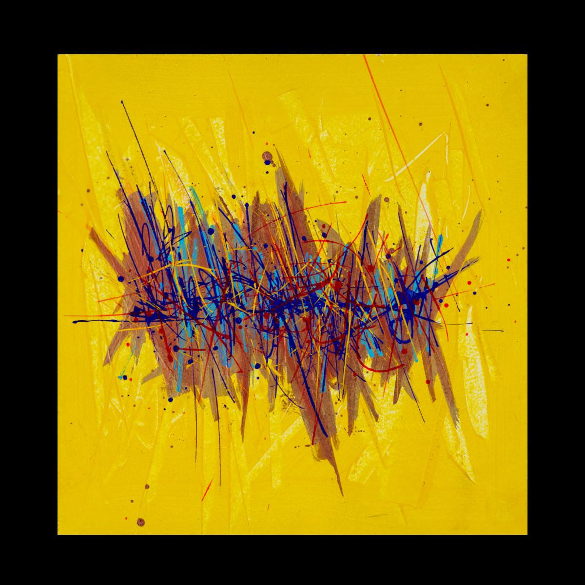 sans titre 
 2020-030. Acrylique, encres à alcool, émulsion vinylique sur bois. 20 x 20 cm. 
2020 – Dominique Vial