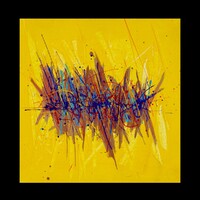 sans titre 
 2020-030. Acrylique, encres à alcool, émulsion vinylique sur bois. 20 x 20 cm. 
2020 – Dominique Vial