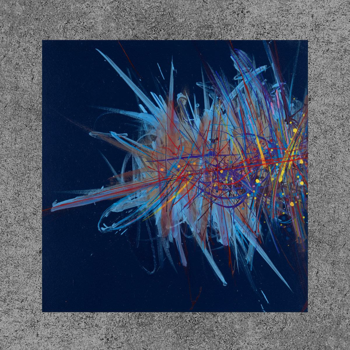 sans titre 
 2020-031. Acrylique et encres à alcool sur bois. 20 x 20 cm. 
2020 – Dominique Vial