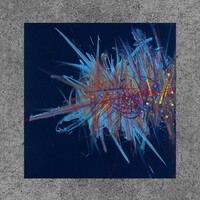 sans titre 
 2020-031. Acrylique et encres à alcool sur bois. 20 x 20 cm. 
2020 – Dominique Vial