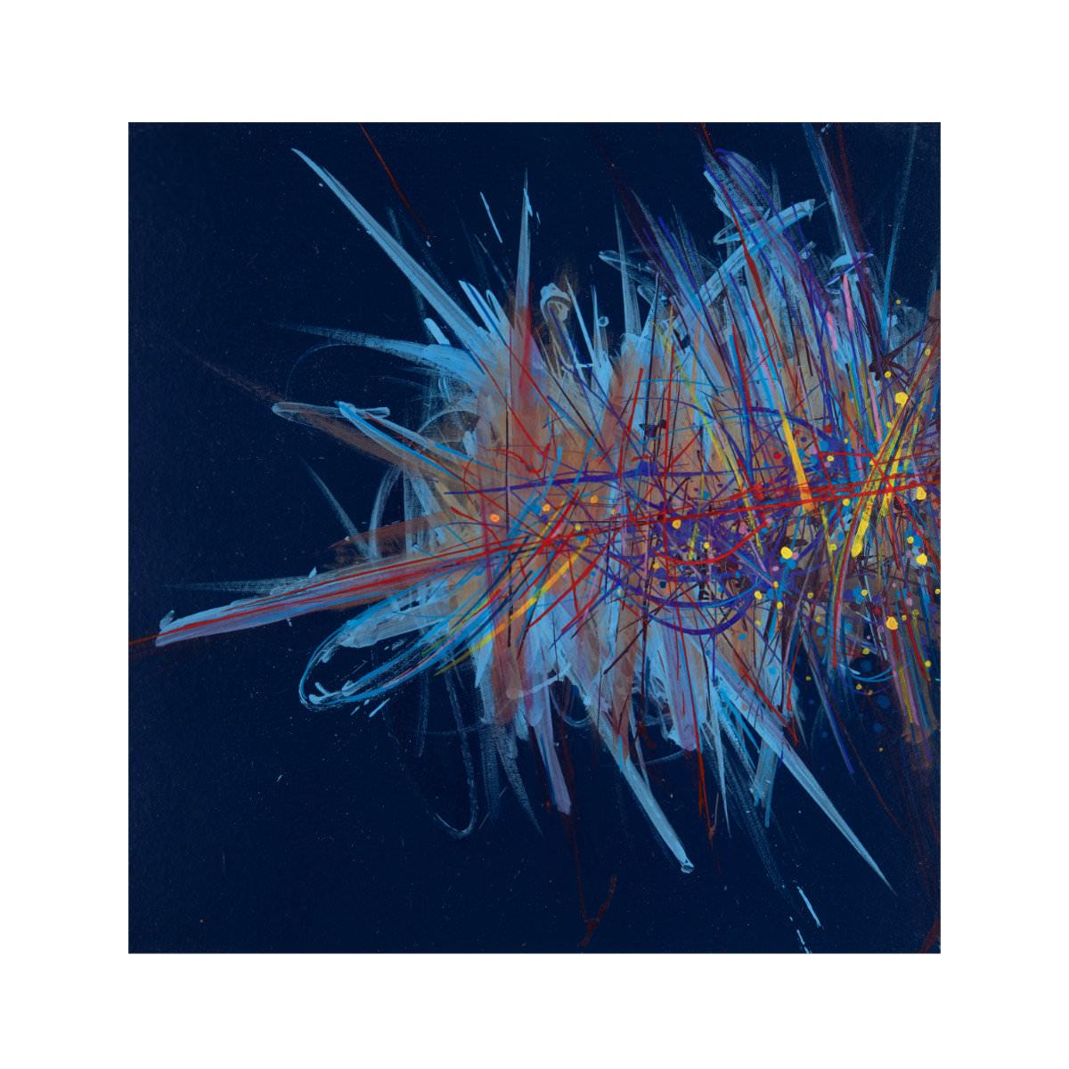 sans titre 
 2020-031. Acrylique et encres à alcool sur bois. 20 x 20 cm. 
2020 – Dominique Vial