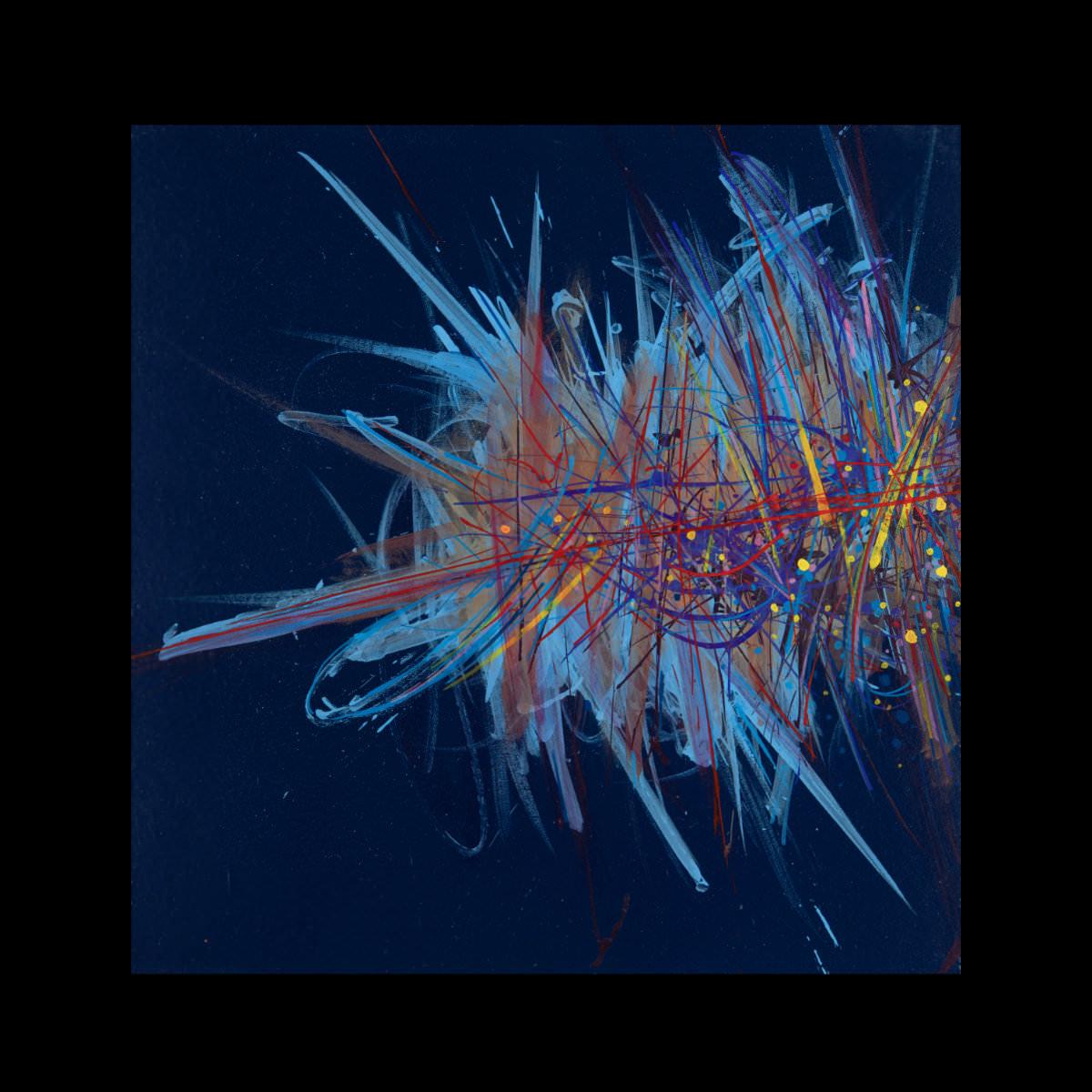 sans titre 
 2020-031. Acrylique et encres à alcool sur bois. 20 x 20 cm. 
2020 – Dominique Vial