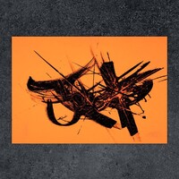 sans titre 
 2021-001. Acrylique et encre à alcool sur bois. 32 x 22 cm. 
2021 – Dominique Vial