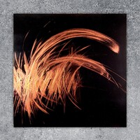 sans titre 
 2021-002. Acrylique et encres à alcool sur bois. 50 x 50 cm. 
2021 – Dominique Vial