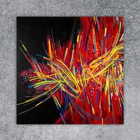 sans titre 
 2021-003. Acrylique et encres à alcool sur bois. 20 x 20 cm. 
2021 – Dominique Vial