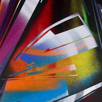 sans titre 
 2021-005. Acrylique sur bois. 80 x 50 cm. 
2021 – Dominique Vial