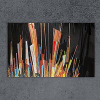 sans titre 
 2022-001. Acryliques, encres à alcool sur bois. 50 x 80 cm. 
2022 – Dominique Vial