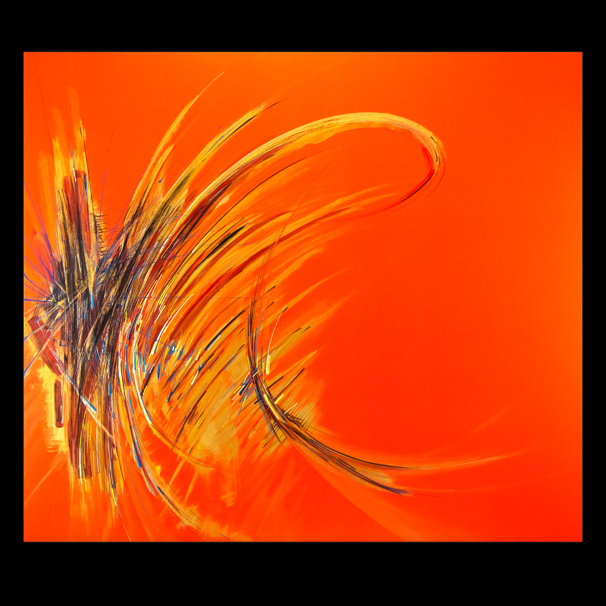 sans titre 
 2022-002. Acryliques, encres à alcool et aquarelle sur bois. 52.8 x 46.5 cm. 
2022 – Dominique Vial