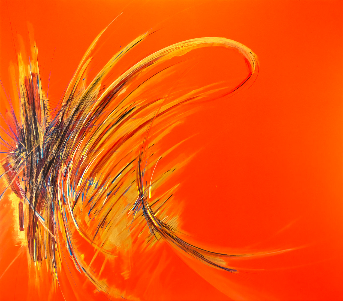 sans titre 
 2022-002. Acryliques, encres à alcool et aquarelle sur bois. 52.8 x 46.5 cm. 
2022 – Dominique Vial