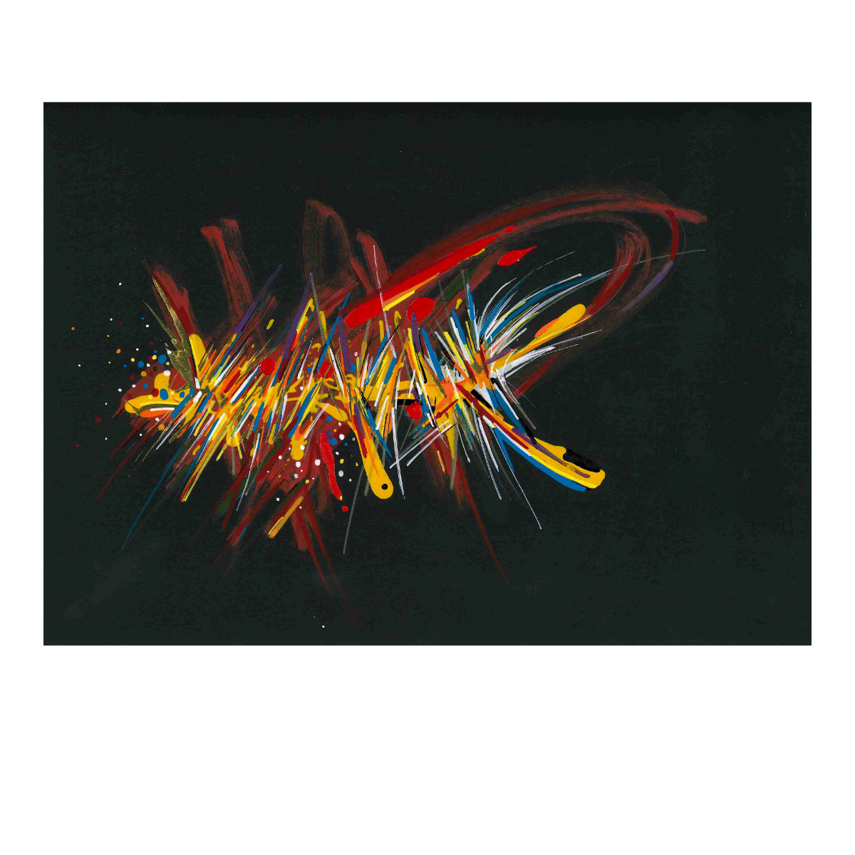 sans titre 
 2022-004. Acryliques et encres à alcool sur papier Molotow. 29.7 x 21 cm. 
2022 – Dominique Vial