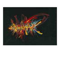 sans titre 
 2022-004. Acryliques et encres à alcool sur papier Molotow. 29.7 x 21 cm. 
2022 – Dominique Vial