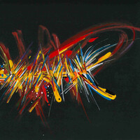 sans titre 
 2022-004. Acryliques et encres à alcool sur papier Molotow. 29.7 x 21 cm. 
2022 – Dominique Vial