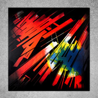 sans titre 
 2023-001. Acrylique et émulsion vinylique sur bois. 90 x 90 cm. 
2023 – Dominique Vial