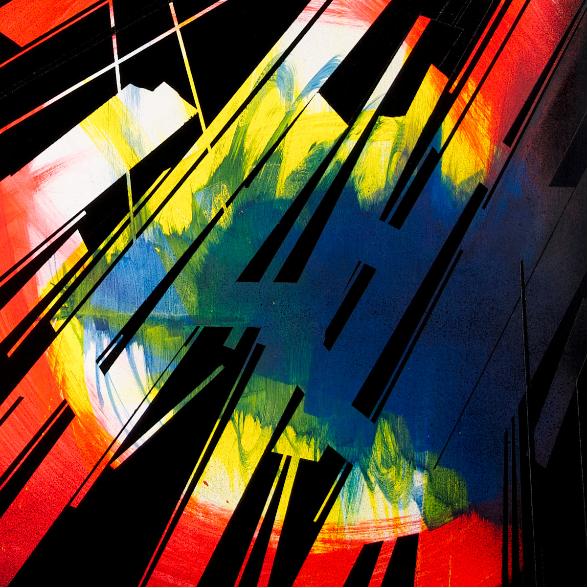 sans titre 
 2023-001. Acrylique et émulsion vinylique sur bois. 90 x 90 cm. 
2023 – Dominique Vial