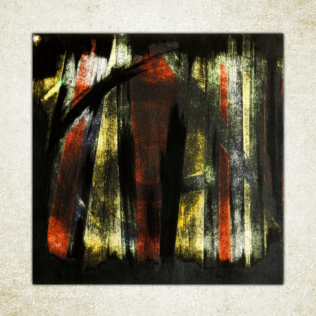 sans titre 
 2023-002. Acrylique et émulsion vinylique sur bois. 40 x 40 cm. 
2023 – Dominique Vial