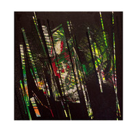 sans titre 
 2023-003. Acrylique et encres à alcool sur bois. 20 x 20 cm. 
2023 – Dominique Vial