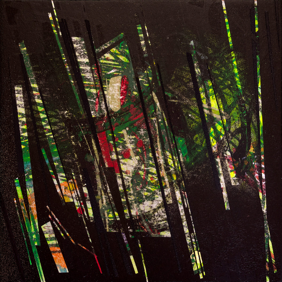 sans titre 
 2023-003. Acrylique et encres à alcool sur bois. 20 x 20 cm. 
2023 – Dominique Vial