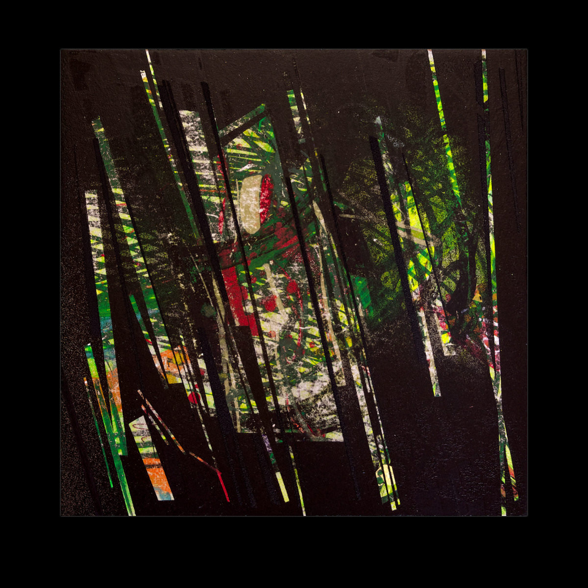 sans titre 
 2023-003. Acrylique et encres à alcool sur bois. 20 x 20 cm. 
2023 – Dominique Vial