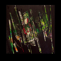 sans titre 
 2023-003. Acrylique et encres à alcool sur bois. 20 x 20 cm. 
2023 – Dominique Vial