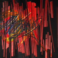 sans titre 
 2023-006. Acrylique et encres à alcool sur bois. 20 x 20 cm. 
2023 – Dominique Vial